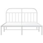 vidaXL Bettgestell mit Kopfteil Metall Weiß 140x200 cm vidaXL Bettgestell mit Kopfteil Metall Weiß 140x200 cm