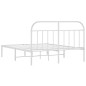vidaXL Bettgestell mit Kopfteil Metall Weiß 140x200 cm vidaXL Bettgestell mit Kopfteil Metall Weiß 140x200 cm
