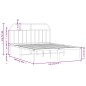 vidaXL Bettgestell mit Kopfteil Metall Weiß 140x200 cm vidaXL Bettgestell mit Kopfteil Metall Weiß 140x200 cm
