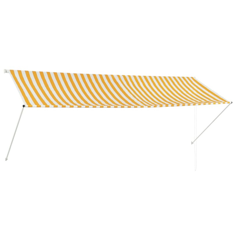 vidaXL Einziehbare Markise Gelb und Weiß 350 x 150 cm vidaXL Einziehbare Markise Gelb und Weiß 350 x 150 cm