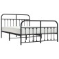 vidaXL Bettgestell mit Kopf- und Fußteil Metall Schwarz 140x190 cm vidaXL Bettgestell mit Kopf- und Fußteil Metall Schwarz 140x190 cm