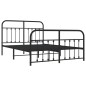 vidaXL Bettgestell mit Kopf- und Fußteil Metall Schwarz 140x190 cm vidaXL Bettgestell mit Kopf- und Fußteil Metall Schwarz 140x190 cm