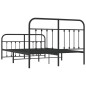 vidaXL Bettgestell mit Kopf- und Fußteil Metall Schwarz 140x190 cm vidaXL Bettgestell mit Kopf- und Fußteil Metall Schwarz 140x190 cm