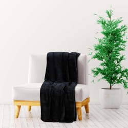vidaXL Decke Schwarz 200x240 cm Polyester