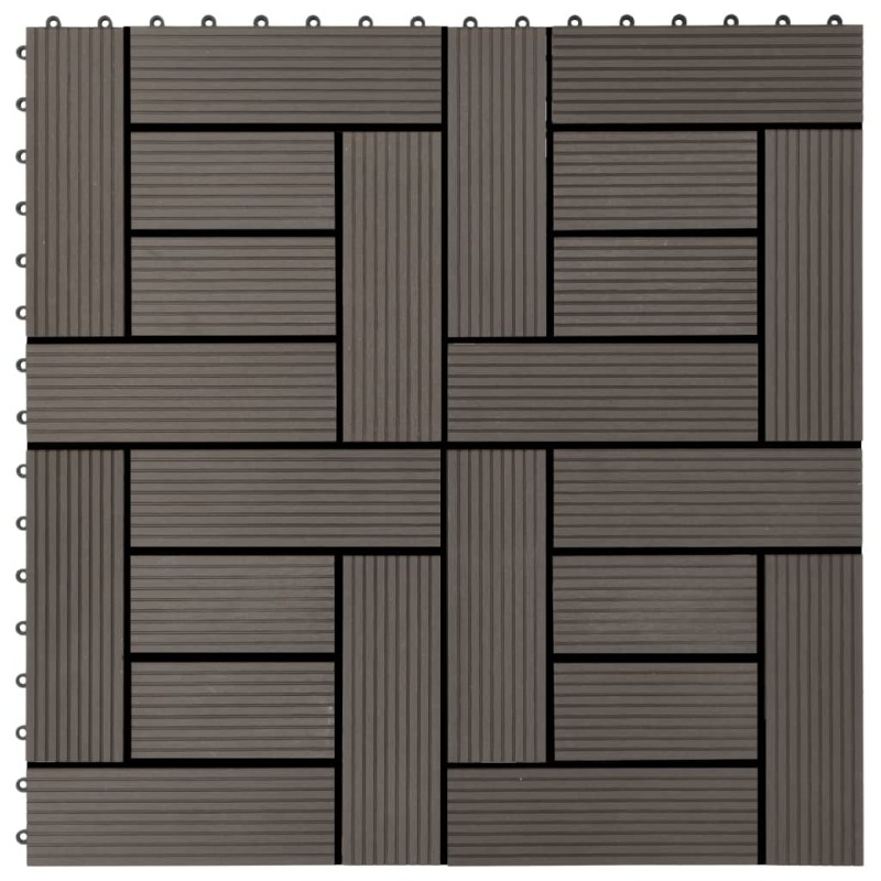 vidaXL Terrassenfliesen 11 Stück WPC 30 x 30 cm 1 qm Dunkelbraun vidaXL Terrassenfliesen 11 Stück WPC 30 x 30 cm 1 qm Dunkelbraun