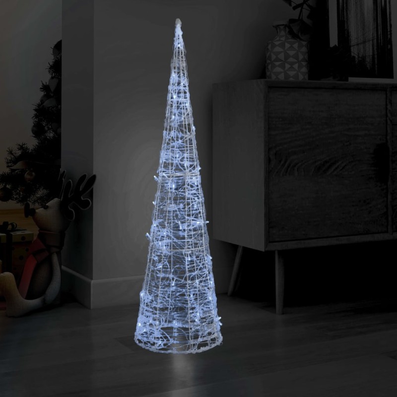 vidaXL LED-Kegel Acryl Weihnachtsdeko Pyramide Kaltweiß 120 cm vidaXL LED-Kegel Acryl Weihnachtsdeko Pyramide Kaltweiß 120 cm