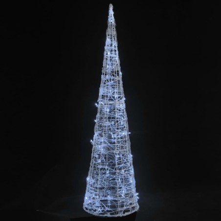 vidaXL LED-Kegel Acryl Weihnachtsdeko Pyramide Kaltweiß 120 cm