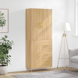 Highboard Sonoma-Eiche 69,5x34x180 cm Holzwerkstoff