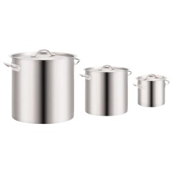 vidaXL 3-tlg. Kochtopf-Set 50/21/6 L Edelstahl