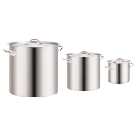 vidaXL 3-tlg. Kochtopf-Set 50/21/6 L Edelstahl