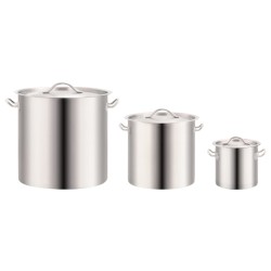 vidaXL 3-tlg. Kochtopf-Set 50/21/6 L Edelstahl