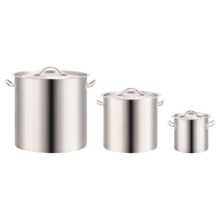 vidaXL 3-tlg. Kochtopf-Set 50/21/6 L Edelstahl