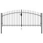 vidaXL Zauntor Doppelflügel mit Speerspitzen Stahl 3 x 1,25 m Schwarz vidaXL Zauntor Doppelflügel mit Speerspitzen Stahl 3 x 1,25 m Schwarz