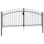 vidaXL Zauntor Doppelflügel mit Speerspitzen Stahl 3 x 1,25 m Schwarz vidaXL Zauntor Doppelflügel mit Speerspitzen Stahl 3 x 1,25 m Schwarz