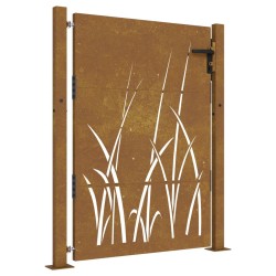 vidaXL Gartentor 105x155 cm Cortenstahl Gras-Design