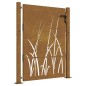 vidaXL Gartentor 105x155 cm Cortenstahl Gras-Design vidaXL Gartentor 105x155 cm Cortenstahl Gras-Design