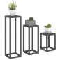 vidaXL 3-tlg. Pflanzenständer-Set Grau Massivholz Kiefer vidaXL 3-tlg. Pflanzenständer-Set Grau Massivholz Kiefer