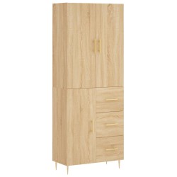 Highboard Sonoma-Eiche 69,5x34x180 cm Holzwerkstoff