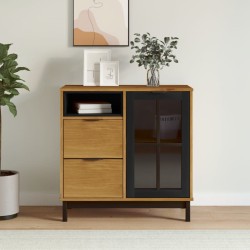 vidaXL Sideboard mit Glastür FLAM 80x40x80 cm Massivholz Kiefer