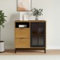 vidaXL Sideboard mit Glastür FLAM 80x40x80 cm Massivholz Kiefer vidaXL Sideboard mit Glastür FLAM 80x40x80 cm Massivholz Kiefer