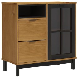 vidaXL Sideboard mit Glastür FLAM 80x40x80 cm Massivholz Kiefer