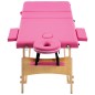 vidaXL Massageliege Klappbar 3-Zonen mit Holzgestell Rosa vidaXL Massageliege Klappbar 3-Zonen mit Holzgestell Rosa