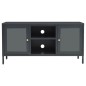 vidaXL TV-Schrank Anthrazit 105x35x52 cm Stahl und Glas vidaXL TV-Schrank Anthrazit 105x35x52 cm Stahl und Glas