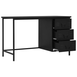 vidaXL Schreibtisch Schubladen Industriell Schwarz 120x55x75cm Stahl