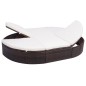 Outdoor-Loungebett mit Kissen Poly Rattan Braun Outdoor-Loungebett mit Kissen Poly Rattan Braun