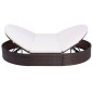 Outdoor-Loungebett mit Kissen Poly Rattan Braun Outdoor-Loungebett mit Kissen Poly Rattan Braun