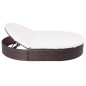Outdoor-Loungebett mit Kissen Poly Rattan Braun Outdoor-Loungebett mit Kissen Poly Rattan Braun