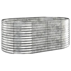vidaXL Hochbeet Pulverbeschichteter Stahl 175x100x68 cm Silbern