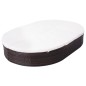 Outdoor-Loungebett mit Kissen Poly Rattan Braun Outdoor-Loungebett mit Kissen Poly Rattan Braun