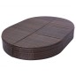 Outdoor-Loungebett mit Kissen Poly Rattan Braun Outdoor-Loungebett mit Kissen Poly Rattan Braun