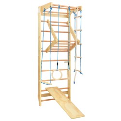 vidaXL Turnwand-Spielset mit Sprossen Ringen Holz
