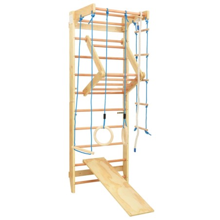 vidaXL Turnwand-Spielset mit Sprossen Ringen Holz