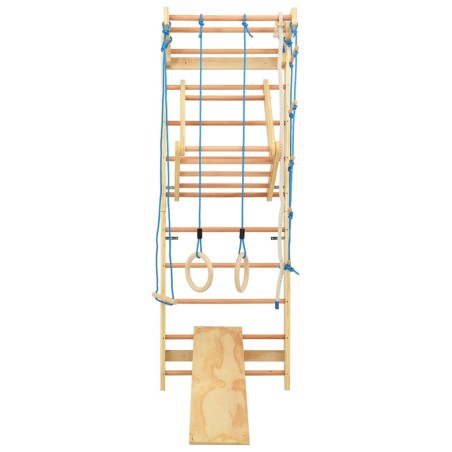 vidaXL Turnwand-Spielset mit Sprossen Ringen Holz