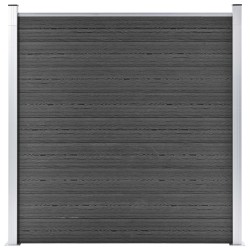 vidaXL Zaunelement WPC 180x186 cm Schwarz