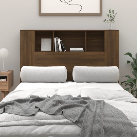 vidaXL Kopfteil mit Ablagen Braun Eichen-Optik 120x18,5x104,5 cm