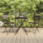vidaXL 3-tlg. Bistro-Set Klappbar Braun Poly Rattan vidaXL 3-tlg. Bistro-Set Klappbar Braun Poly Rattan