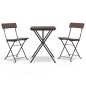 vidaXL 3-tlg. Bistro-Set Klappbar Braun Poly Rattan vidaXL 3-tlg. Bistro-Set Klappbar Braun Poly Rattan