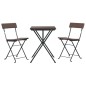 vidaXL 3-tlg. Bistro-Set Klappbar Braun Poly Rattan vidaXL 3-tlg. Bistro-Set Klappbar Braun Poly Rattan