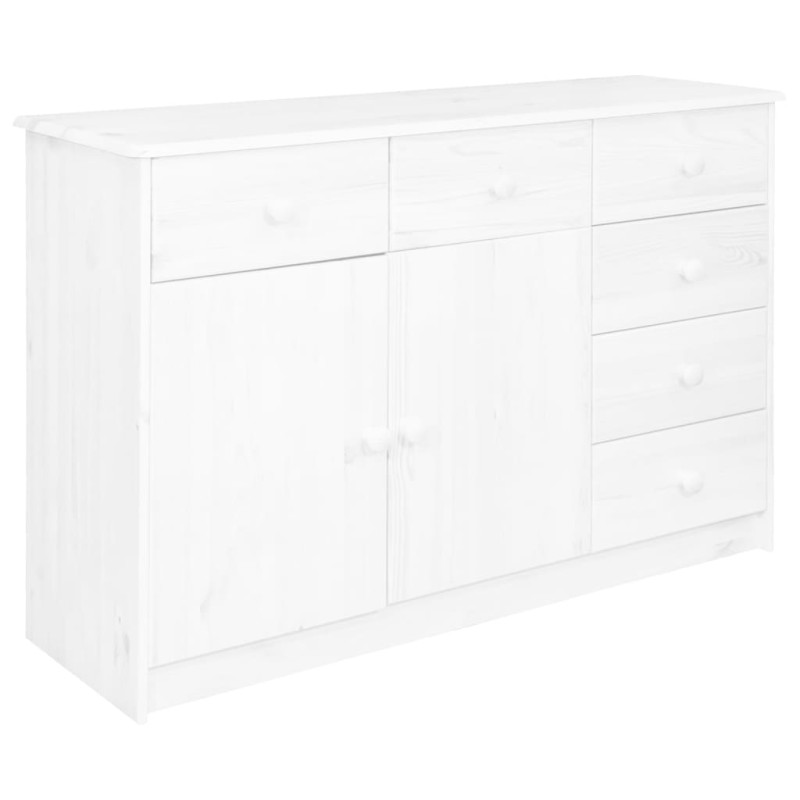 vidaXL Sideboard 6 Schubladen Weiß 113x35x73 cm Massivholz Kiefer vidaXL Sideboard 6 Schubladen Weiß 113x35x73 cm Massivholz Kiefer