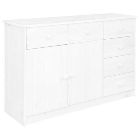 vidaXL Sideboard 6 Schubladen Weiß 113x35x73 cm Massivholz Kiefer