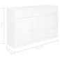 vidaXL Sideboard 6 Schubladen Weiß 113x35x73 cm Massivholz Kiefer vidaXL Sideboard 6 Schubladen Weiß 113x35x73 cm Massivholz Kiefer