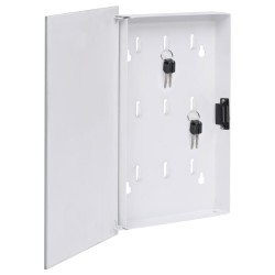 vidaXL Schlüsselkasten mit Magnettafel Weiß 30x20x5,5 cm