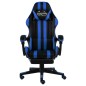 Gaming-Stuhl mit Fußstütze Schwarz und Blau Kunstleder Gaming-Stuhl mit Fußstütze Schwarz und Blau Kunstleder