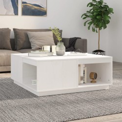 vidaXL Couchtisch Weiß 100x101x40,5 cm Massivholz Kiefer