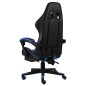 Gaming-Stuhl mit Fußstütze Schwarz und Blau Kunstleder Gaming-Stuhl mit Fußstütze Schwarz und Blau Kunstleder