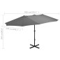 vidaXL Sonnenschirm mit Aluminium-Mast 460 x 270 cm Anthrazit vidaXL Sonnenschirm mit Aluminium-Mast 460 x 270 cm Anthrazit